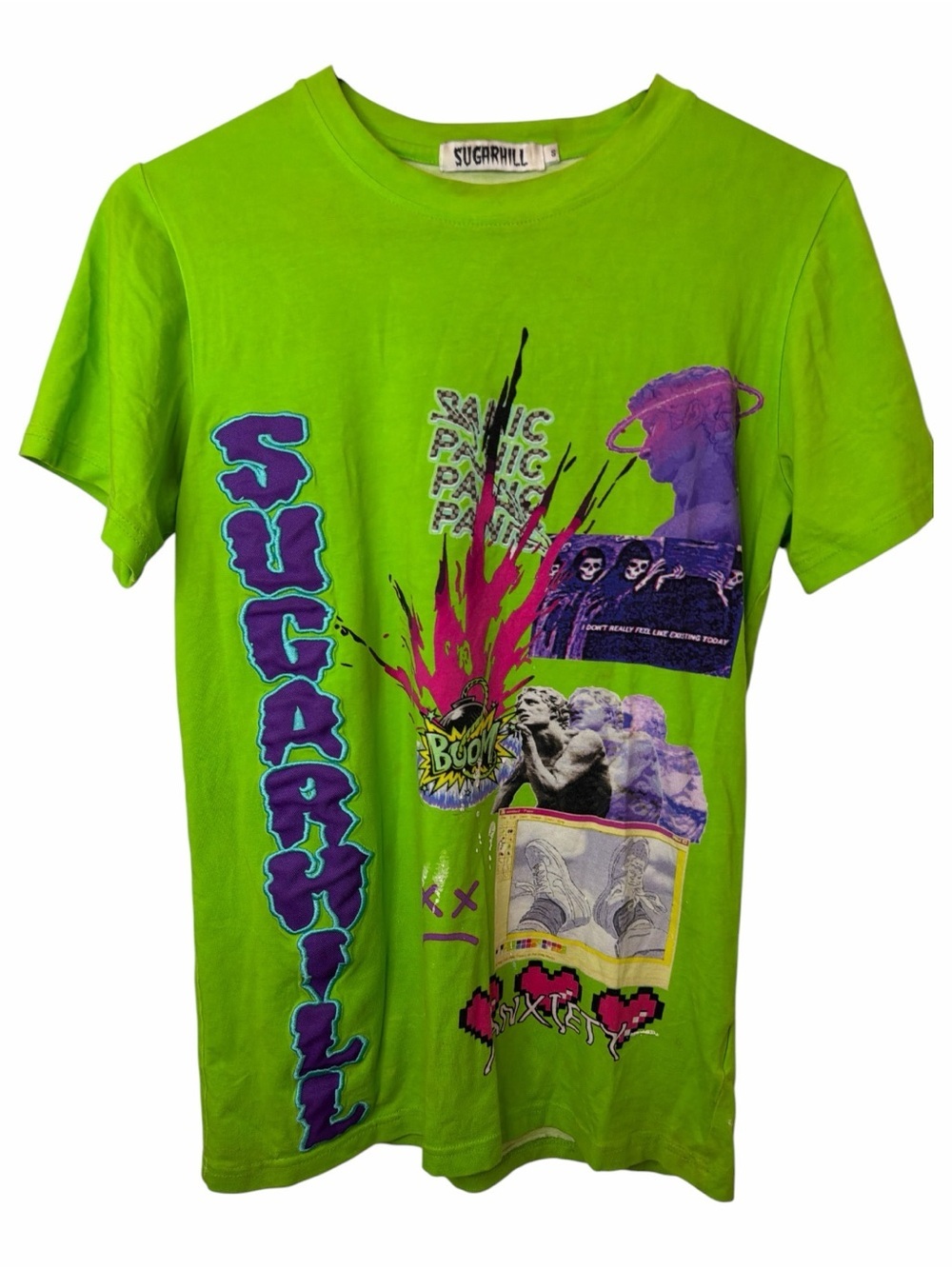 Sugarhill Neon Green Confusion Graphic Tee